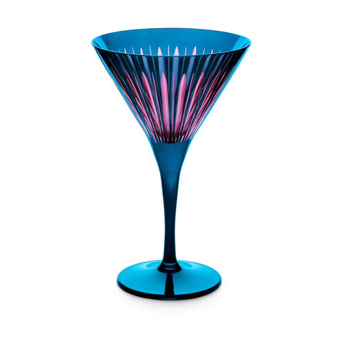 Prism Martini Glasses - Blue (Set of 4)
