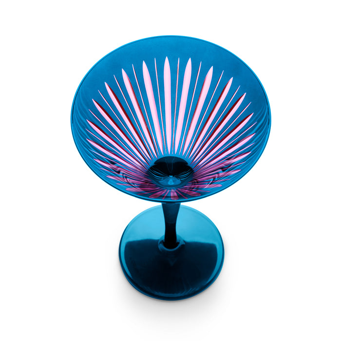 Prism Martini Glasses - Blue (Set of 4)