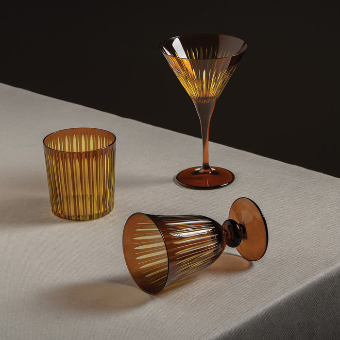 Amber Color Prism Glassware Collection