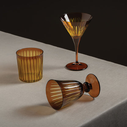 Amber Color Prism Glassware Collection