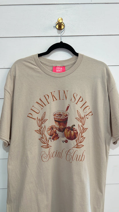 Pumpkin Spice Social Club Oversized Graphic Tee