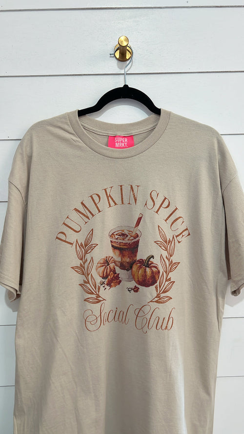 Pumpkin Spice Social Club Oversized Graphic Tee