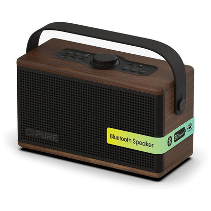 Pure Classic Aura Portable Bluetooth Speaker with Ambient Lighting - Coffee Brown Walnut Brown