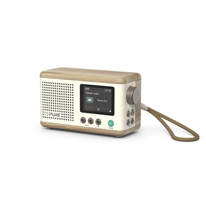 Pure Classic Mini Dab+ FM The Charming Portable Bluetooth Digital Radio - Cotton White Oak White