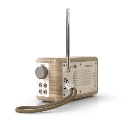 Pure Classic Mini Dab+ FM The Charming Portable Bluetooth Digital Radio - Cotton White Oak White