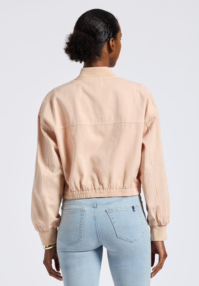 Buffalo Women Jackets Pink Woven Casual Jackets Relaxed Fit Ribbed Cuffs