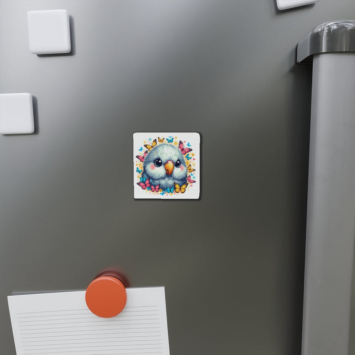 Quaker parrot with butterflies Die-Cut Magnet