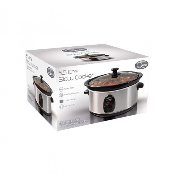 QUEST 3.5 Litre Stainless Steel Slow Cooker 35270
