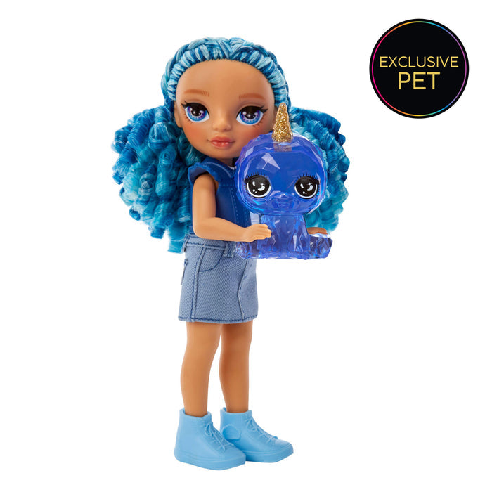 Sapphire with her blue yeti pet