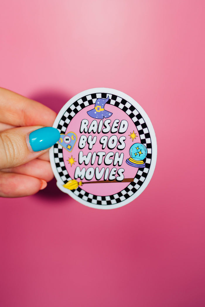 Raised By 90s Witch Movies Sticker, Halloween Spooky Season