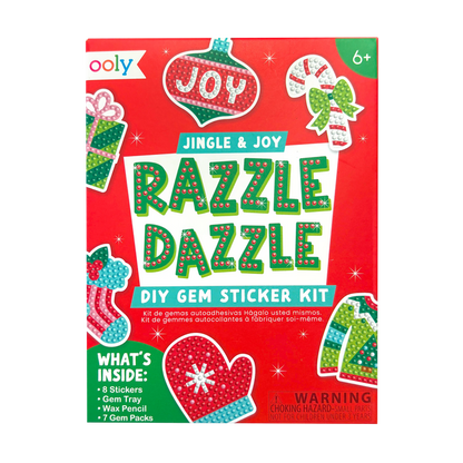 Razzle Dazzle Mini DIY Gem Sticker Kit - Jingle & Joy - 8 Stickers