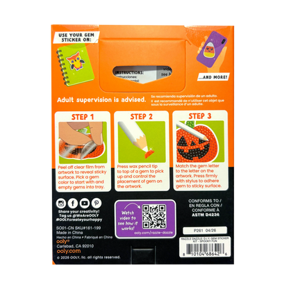 Razzle Dazzle Mini DIY Gem Sticker Kit - Spooky Fun - 8 Stickers