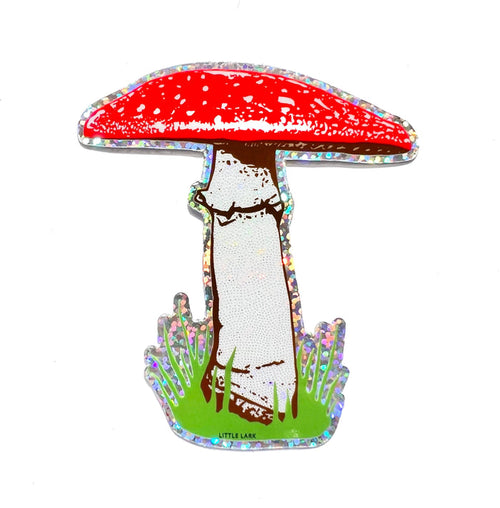 Red Mushroom Glitter Sticker