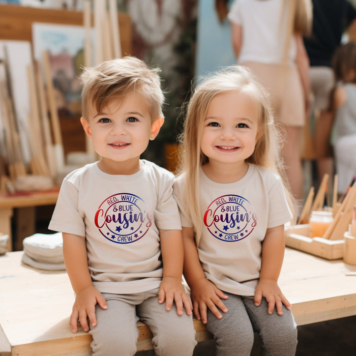 Red White and Blue Cousin's Crew 4th of July Matching T-Shirts