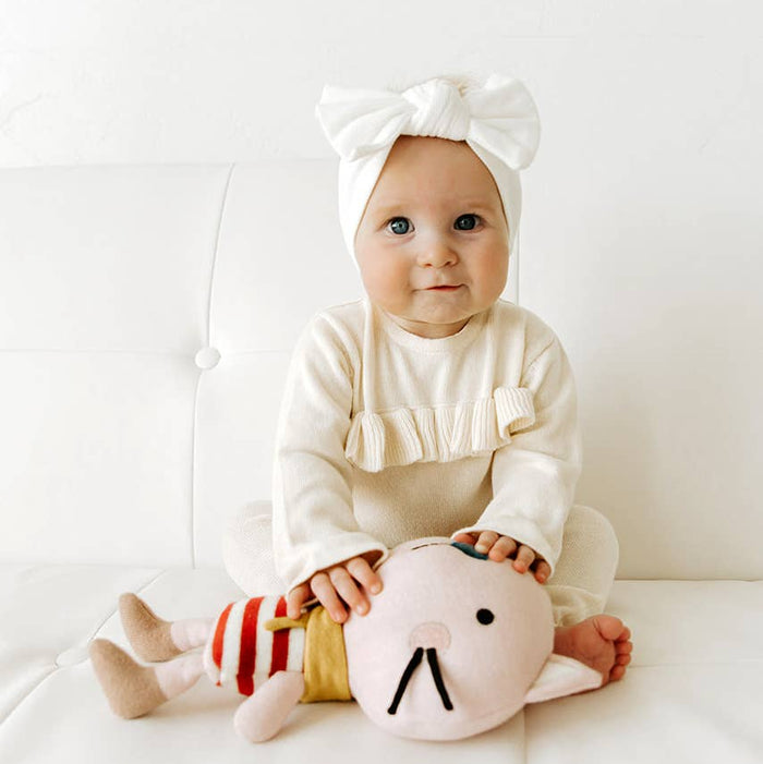 Remi Cat- Organic Fine Knit Stuffed Animal Baby Toy