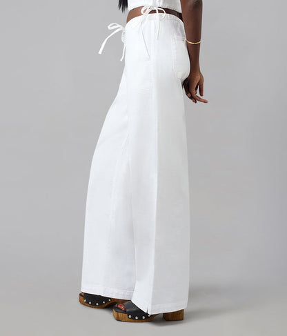 REMY-WHT Mid Rise Cotton Twill Trouser