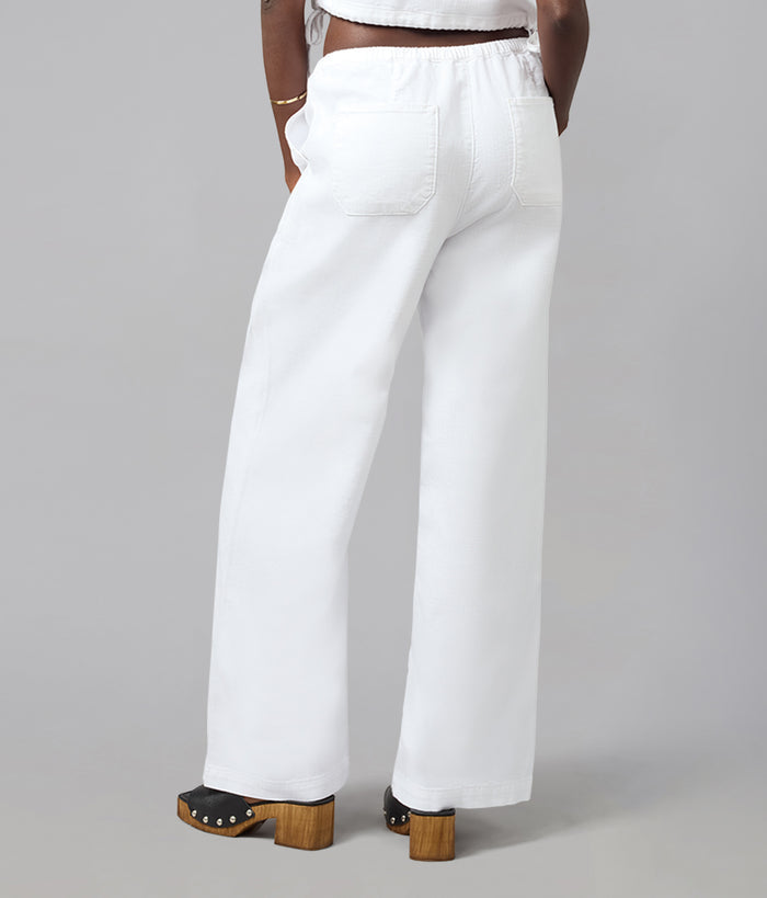 REMY-WHT Mid Rise Cotton Twill Trouser