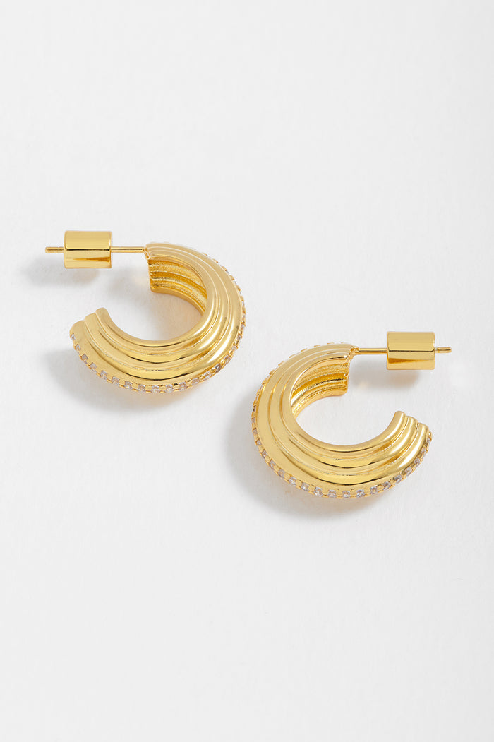 Ridged Maxi Hoop Earrings