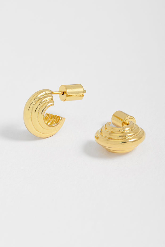 Ridged Mini Hoop Earrings