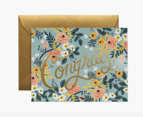 Rifle Paper Co. Blue Meadow Congrats Greeting Card
