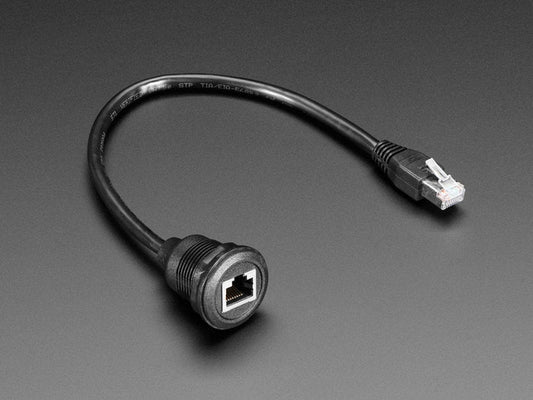 RJ-45 Ethernet Round Panel Mount Extension Cable - 30cm by The Pi Hut - The Pi Hut