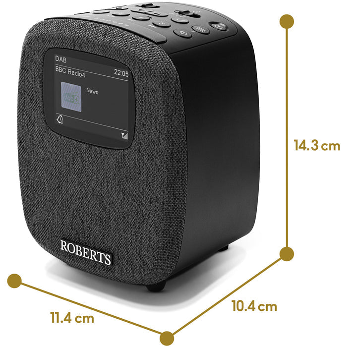 Roberts Ortus 5 DAB DAB+ FM RDS Bedside Radio with Bluetooth Black Black