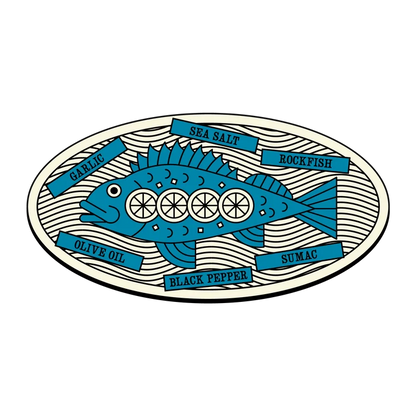 Illustration of a blue fish with text labels on a white background