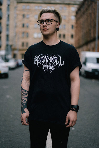 Rock'n'Roll Tattoo Black Metal Unisex T-Shirt