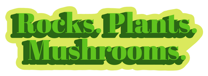 Rocks. Plants. Mushrooms. Sticker