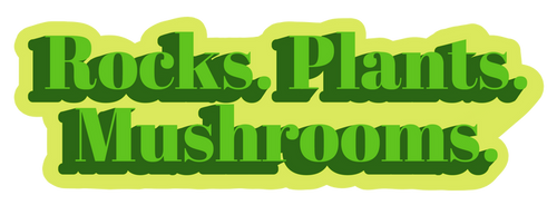 Rocks. Plants. Mushrooms. Sticker