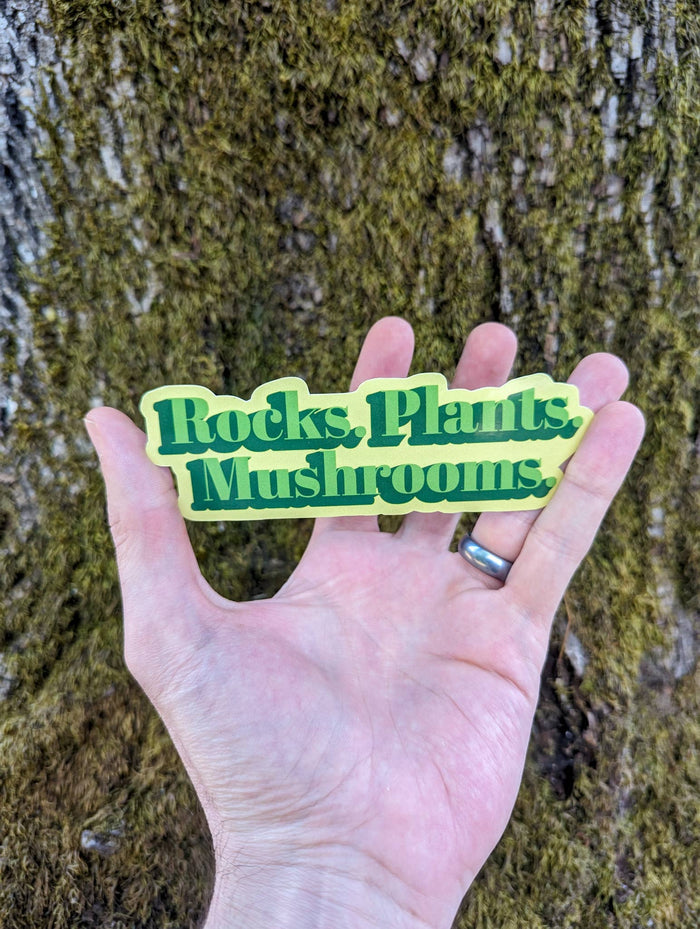Rocks. Plants. Mushrooms. Sticker