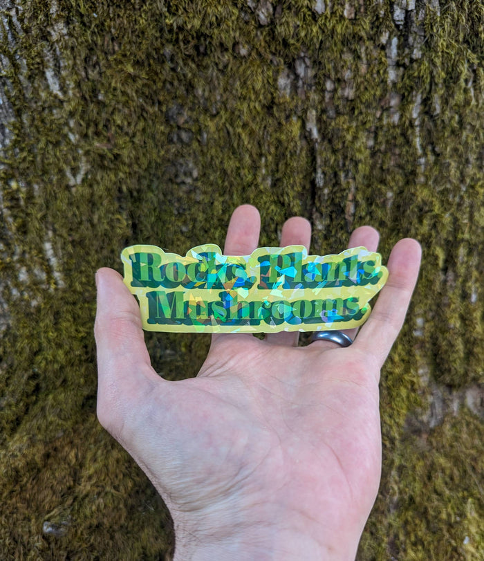 Rocks. Plants. Mushrooms. Sticker