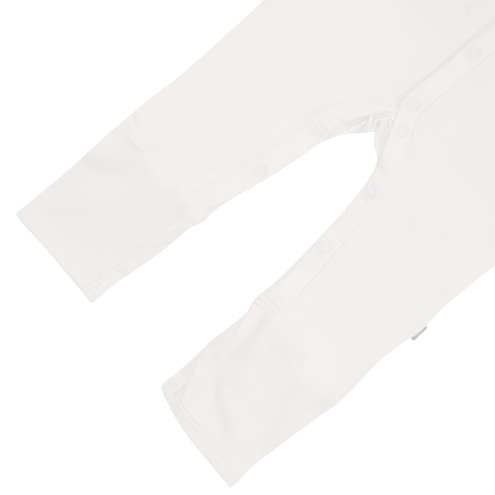 Snaps on legs of Kyte Baby Romper in Cloud