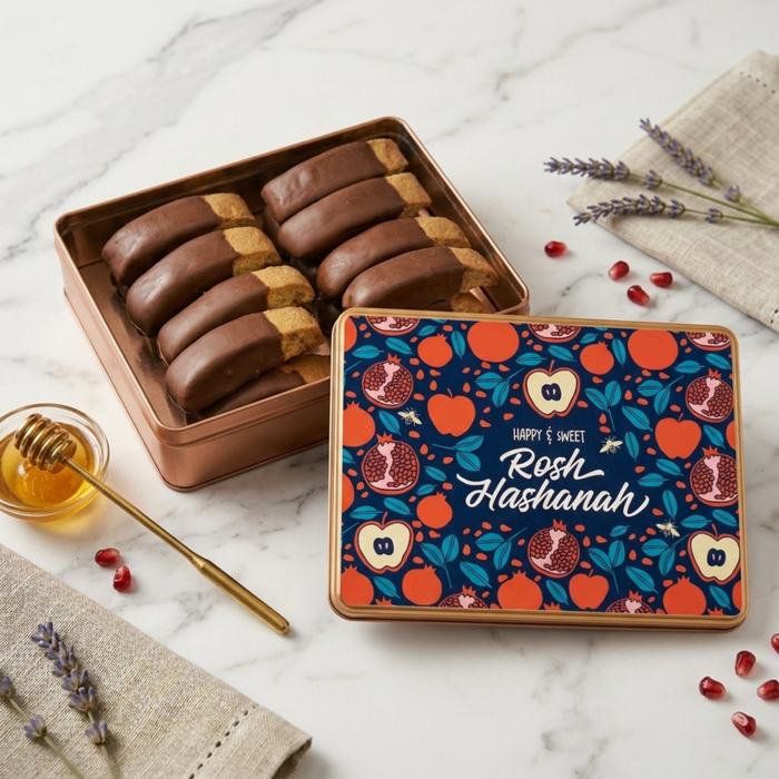Rosh Hashanah Biscotti Gift Tin