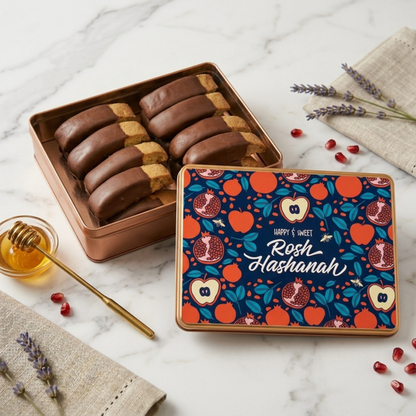 Rosh Hashanah Biscotti Gift Tin