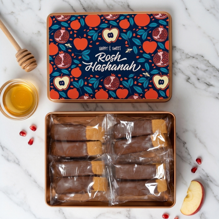 Happy and Sweet Rosh Hashanah Biscotti Gift Tin