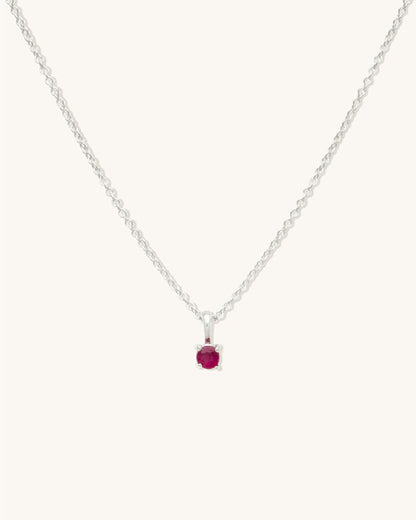 Ruby Birthstone Necklace