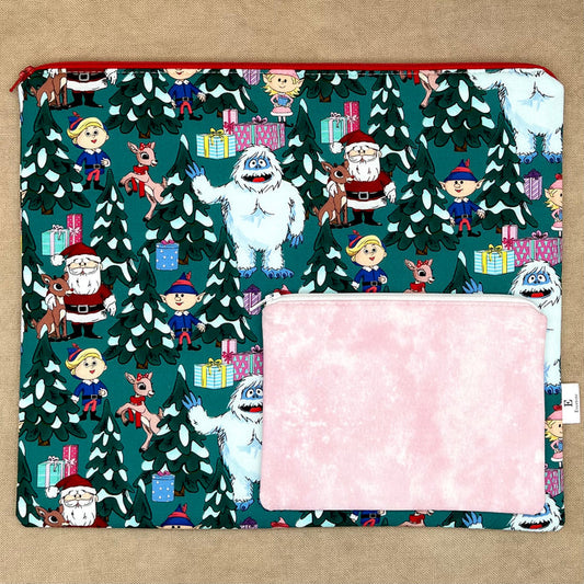 Rudolph & Friends - Medium Flat with Coordinating Notions Pouch