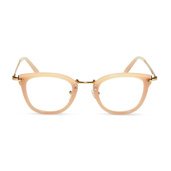 diff eyewear rue square prescription glasses with a faded citrus frame front view