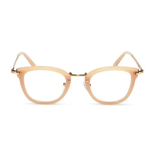 diff eyewear rue square prescription glasses with a faded citrus frame front view