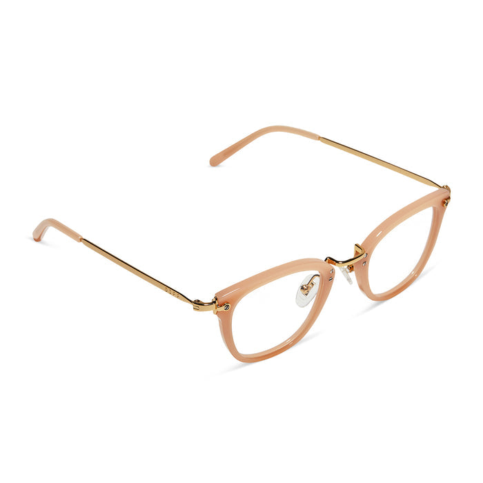 diff eyewear rue square prescription glasses with a faded citrus frame detailed view
