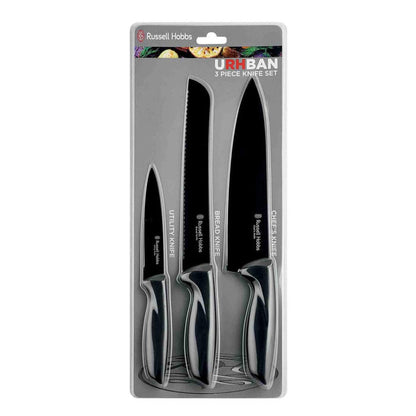 Russell Hobbs Classique 3 Piece Knife Set - Black
