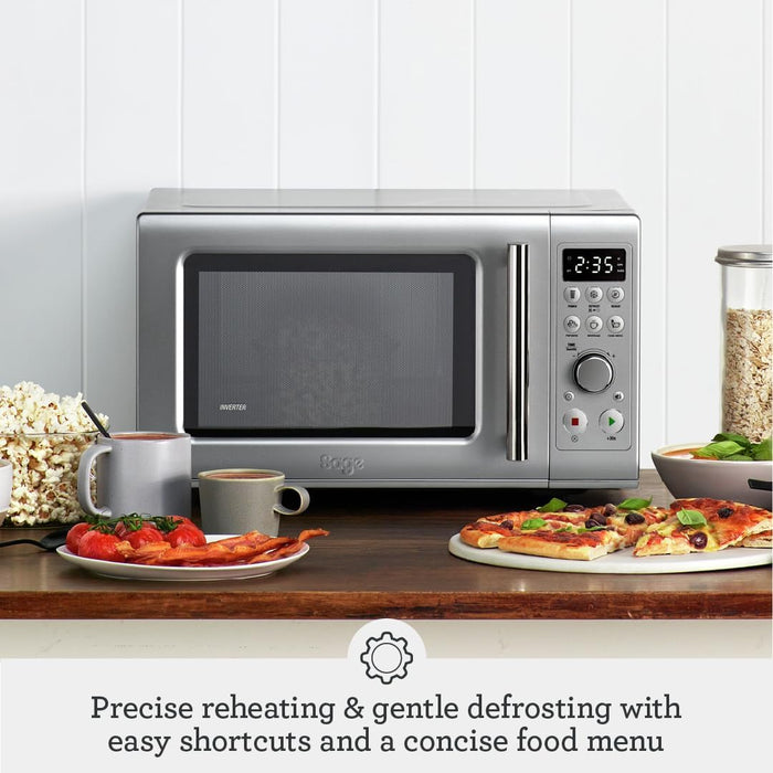 Sage the Compact Wave Soft Close Microwave Oven, Silver | SMO650SIL4GEU1 Sage Microwave Euronics Ireland