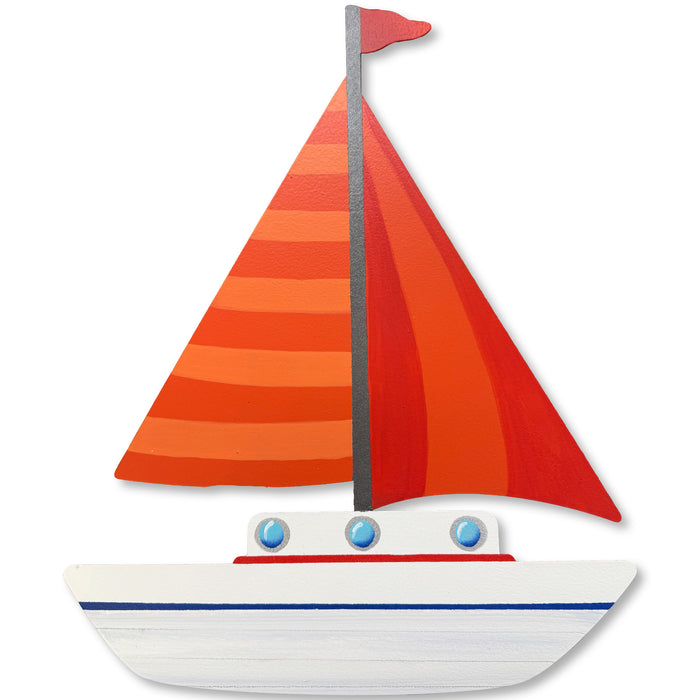 Sailboat Magnetic Wall Art (Orange Sail)