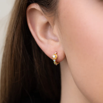 Saltwater Pearl Hoops