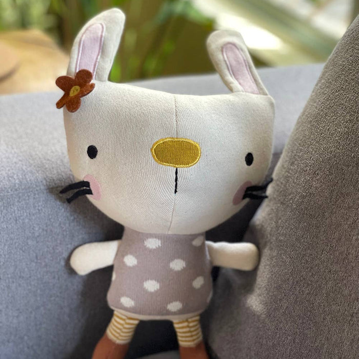 Sam Bunny- Organic Fine Knit Stuffed Animal Baby Toy