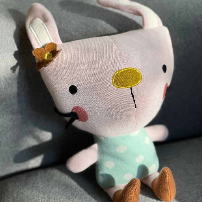 Sam Bunny- Organic Fine Knit Stuffed Animal Baby Toy