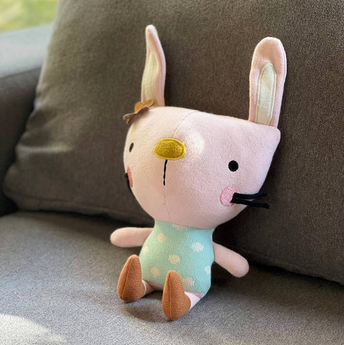Sam Bunny- Organic Fine Knit Stuffed Animal Baby Toy