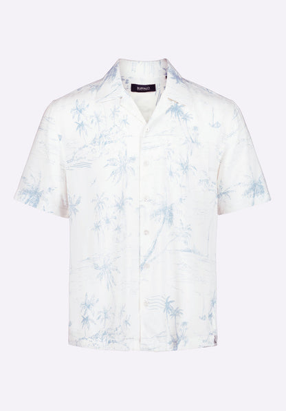 Buffalo Men Shirts White Woven Woven Long Sleeve Short-Sleeve Silhouette Lightweight Woven Feel