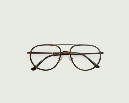 Bronze Tort::Santiago Eyeglasses pilot tort metal top